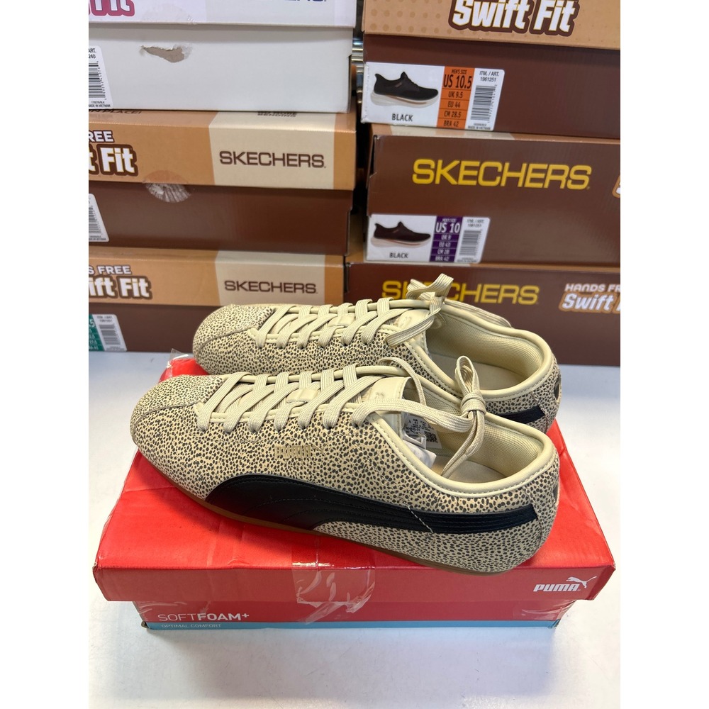 Puma Tackle Topcat Women 10 Toasted Almond Black Cheetah Sneakers 404835 01 0627